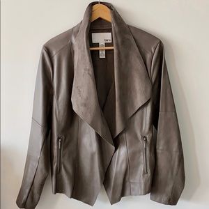 Bar III faux suede waterfall blazer style jacket